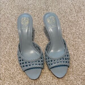 Vince Camuto Light Blue Braided Slide Mules